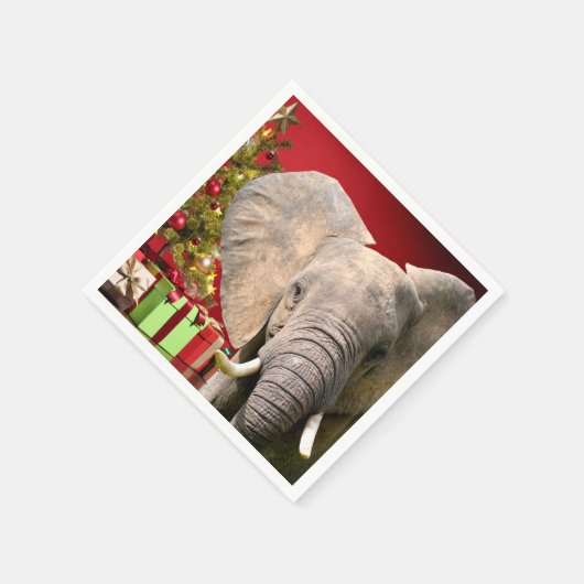 Elephant kerstgroet servet (Hoek)