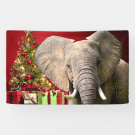 Elephant kerstgroet spandoek
