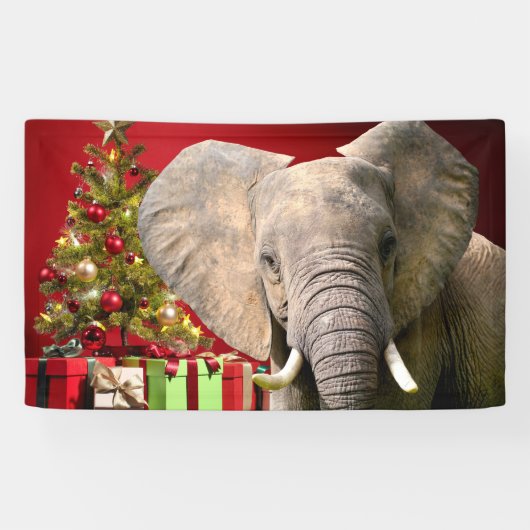 Elephant kerstgroet spandoek (Horizontaal)