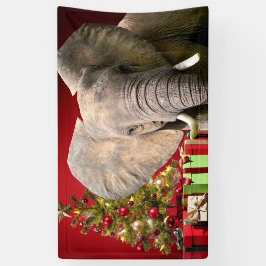 Elephant kerstgroet spandoek (Verticaal)