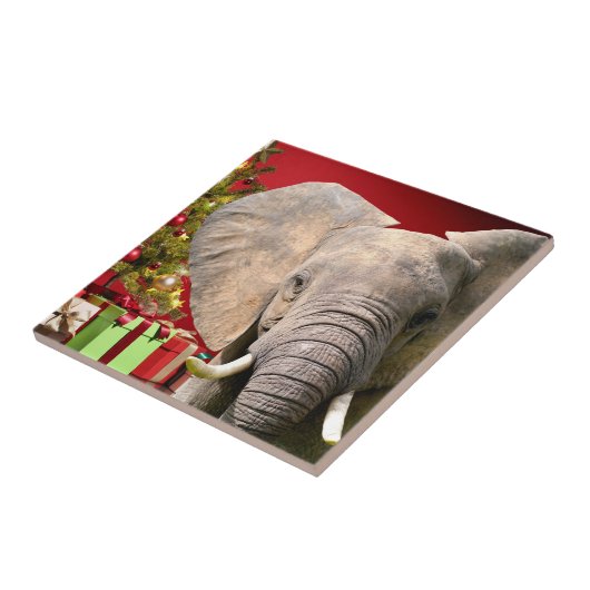 Elephant kerstgroet tegeltje (Zijkant)