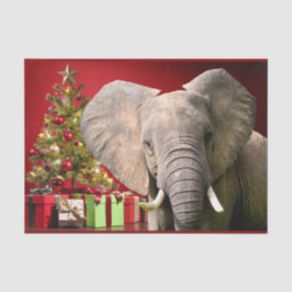 Elephant kerstgroet tissuepapier