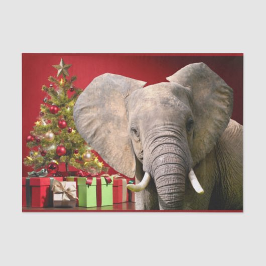 Elephant kerstgroet tissuepapier (Voorkant)