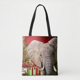 Elephant kerstgroet tote bag