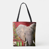Elephant kerstgroet tote bag (Achterkant)