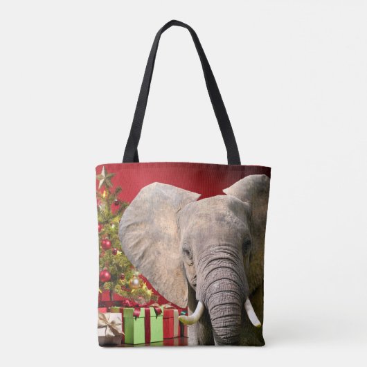 Elephant kerstgroet tote bag (Achterkant)