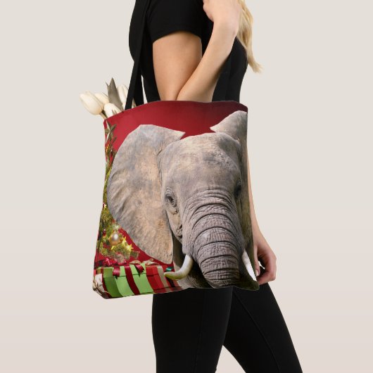 Elephant kerstgroet tote bag (Dichtbij)