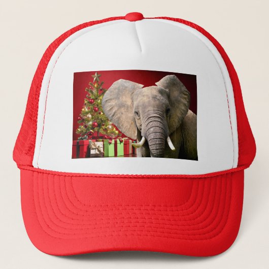 Elephant kerstgroet trucker pet (Voorkant)