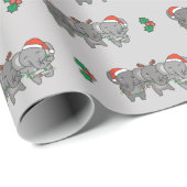 Elephant Kerstmis Animals Cute Cadeaupapier (Rol Hoek)
