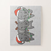 Elephant Kerstmis Animals Cute Jigzaag P Legpuzzel (Verticaal)