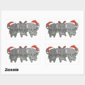 Elephant Kerstmis Animals Cute Square S Rechthoekige Sticker (Vel)