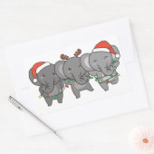 Elephant Kerstmis Animals Cute Square S Rechthoekige Sticker (Envelop)
