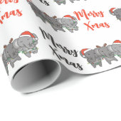 Elephant Kerstmis Animals Cute Wrapping Cadeaupapier (Rol Hoek)