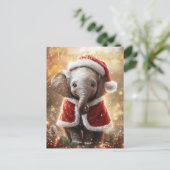 Elephant Kerstmis Briefkaart (Staand voorkant)