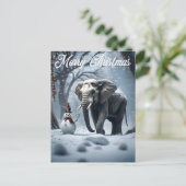 Elephant Kerstmis Briefkaart (Staand voorkant)