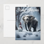 Elephant Kerstmis Briefkaart (Voorkant / Achterkant)