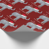 Elephant Kerstmis Cute Custom Red Kinder Holiday Cadeaupapier (Hoek)