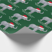 Elephant Kerstmis Cute Speciaal Kinder Groen Cadeaupapier (Hoek)