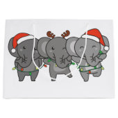 Elephant Kerstmis Dieren kotsen Grote Gi's Groot Cadeauzakje (Voorkant)