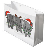 Elephant Kerstmis Dieren kotsen Grote Gi's Groot Cadeauzakje (Voorkant Gekanteld)