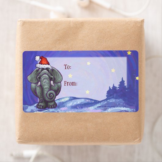 Elephant Kerstmis Etiket (Insitu)