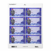 Elephant Kerstmis Etiket (Full Sheet)