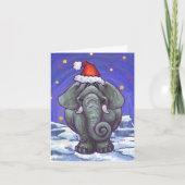 Elephant Kerstmis Feestdagen Kaart (Voorkant)