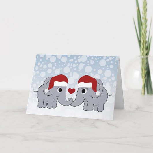 Elephant Kerstmis Feestdagen Kaart (Voorkant)