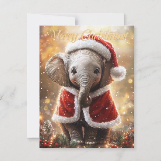 Elephant Kerstmis Feestdagenkaart (Voorkant)