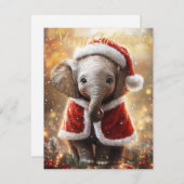 Elephant Kerstmis Feestdagenkaart (Voorkant / Achterkant)