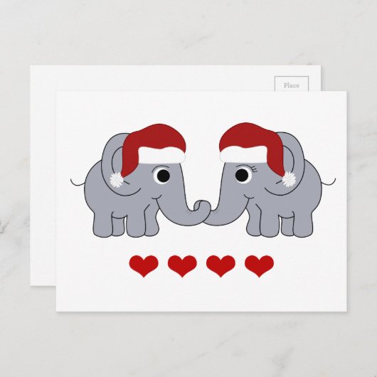 Elephant Kerstmis Feestdagenkaart (Voorkant / Achterkant)