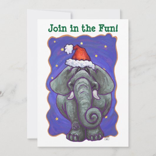 Elephant Kerstmis Kaart (Voorkant)