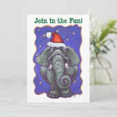 Elephant Kerstmis Kaart (Staand voorkant)