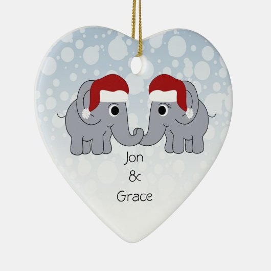 Elephant Kerstmis Keramisch Ornament (Rechts)