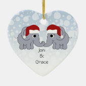 Elephant Kerstmis Keramisch Ornament (Voorkant)