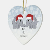 Elephant Kerstmis Keramisch Ornament (Links)