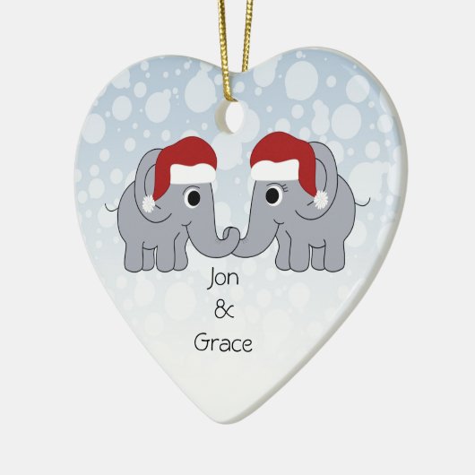 Elephant Kerstmis Keramisch Ornament (Links)
