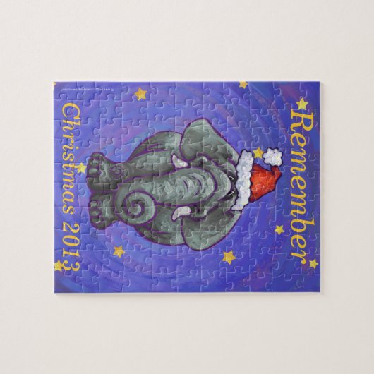 Elephant Kerstmis Legpuzzel (Horizontaal)