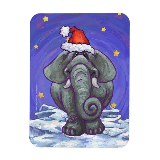 Elephant Kerstmis Magneet (Verticaal)
