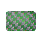 Elephant Kerstmis op groen Badmat (Voorkant)