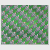 Elephant Kerstmis op groen Cadeaupapier (Vlak)