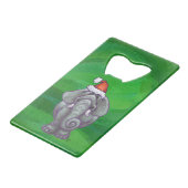 Elephant Kerstmis op groen Creditkaart Flessenopener (Voorkant Gekanteld)