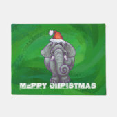 Elephant Kerstmis op groen Deurmat (Voorkant)