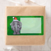 Elephant Kerstmis op groen Etiket (Insitu)