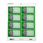 Elephant Kerstmis op groen Etiket (Full Sheet)