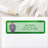 Elephant Kerstmis op groen Etiket (Insitu)