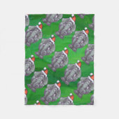 Elephant Kerstmis op groen Fleece Deken (Voorkant)