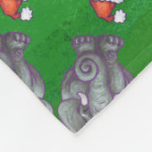 Elephant Kerstmis op groen Fleece Deken (Hoek)