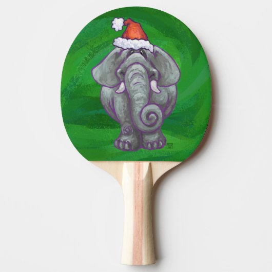 Elephant Kerstmis op groen Tafeltennisbatje (Voorkant)