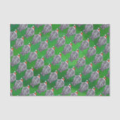 Elephant Kerstmis op groen Tissuepapier (Voorkant)